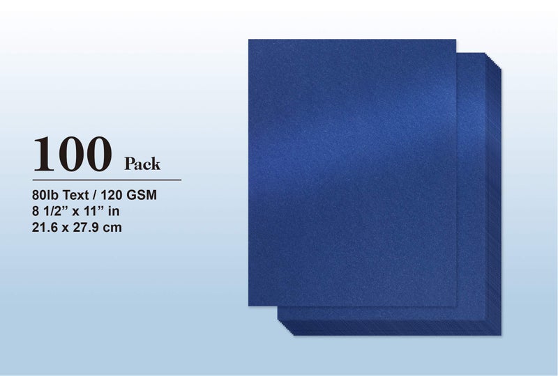 Bubbley Navy Blue Shimmer Paper - 100-Pack Metallic Paper, 80 lb Text, Double Sided, Printer Friendly - Perfect for Weddings, Birthdays, Craft Use, Letter Size Sheets, 8.5 x 11 Inches - Image 4